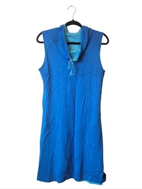 Kuhl Blue & Teal Modal Cotton Reversible Cowl Neck Dress Women's Size L